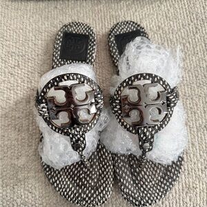 Tory Burch Miller Snake Metal Polka Dot Sandals